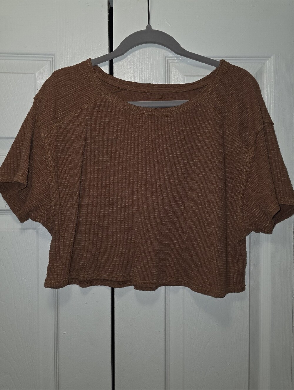 Aerie Boxy Waffle Knit Crop Top Size Small